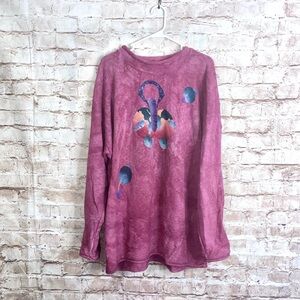 Steel Pony Sweater Pink Dyed Painted Lagenlook Art To Wear One Size